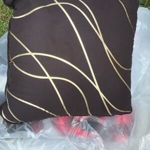 Black and Gold Decorative Pillow